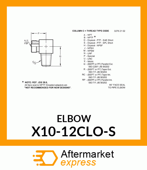 ELBOW X10-12-CLO-S