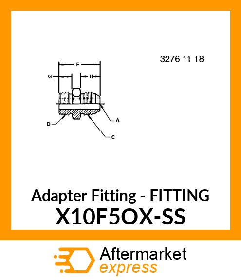 Adapter Fitting - FITTING X10F5OX-SS