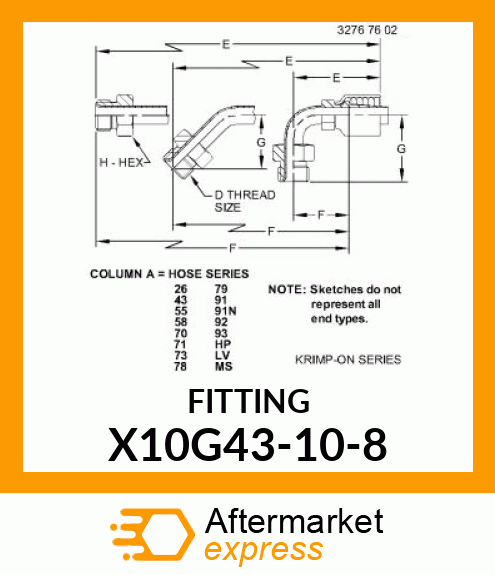 FITTING X10G43-10-8