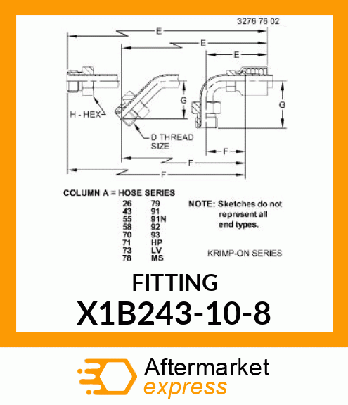 FITTING X1B243-10-8