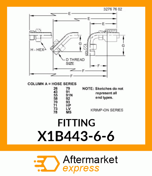 FITTING X1B443-6-6