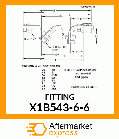 FITTING X1B543-6-6