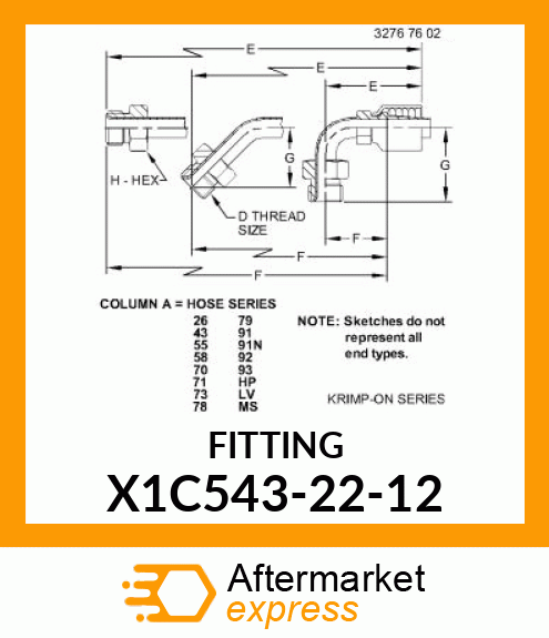 FITTING X1C543-22-12