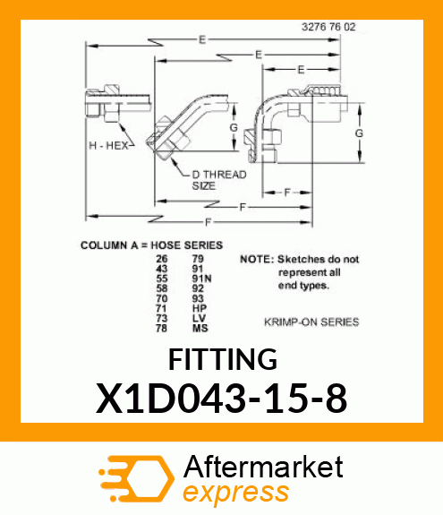 FITTING X1D043-15-8