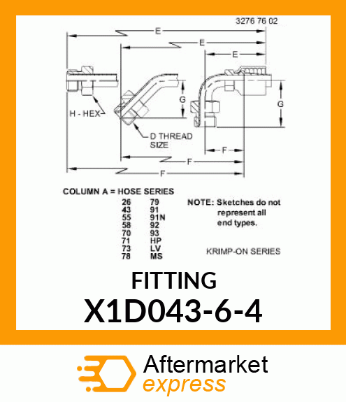 FITTING X1D043-6-4