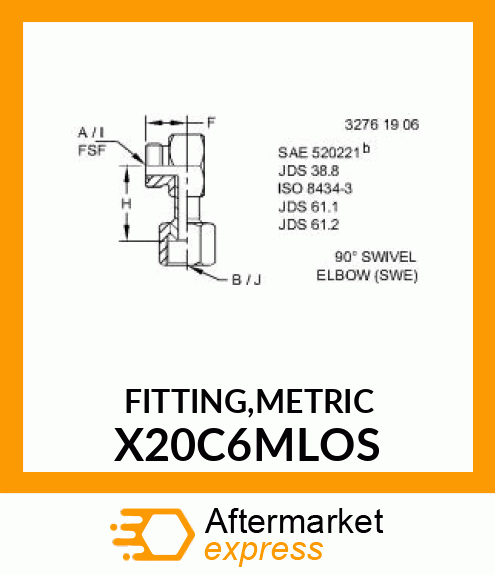 FITTING,METRIC X20C6MLOS