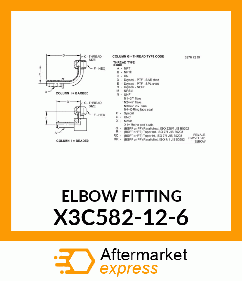 ELBOW_FITTING X3C582-12-6