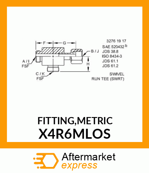 FITTING,METRIC X4R6MLOS