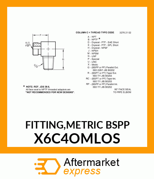 FITTING,METRIC BSPP X6C4OMLOS