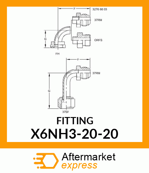 FITTING X6NH3-20-20