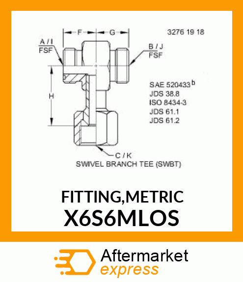 FITTING,METRIC X6S6MLOS