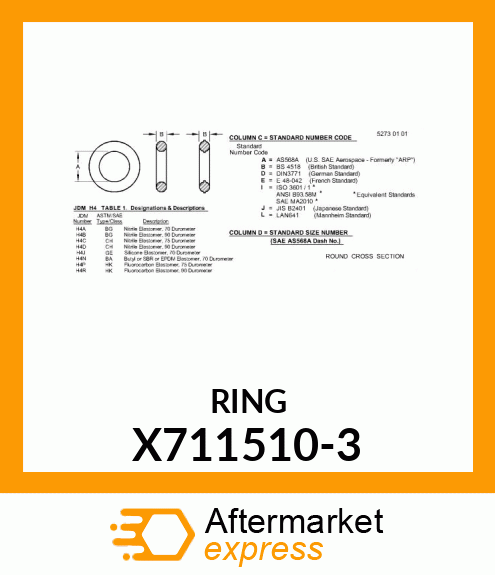 O-Ring - O-RING, SAE THREAD X711510-3