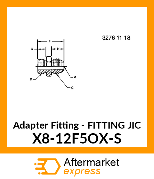 Adapter Fitting - FITTING JIC X8-12F5OX-S