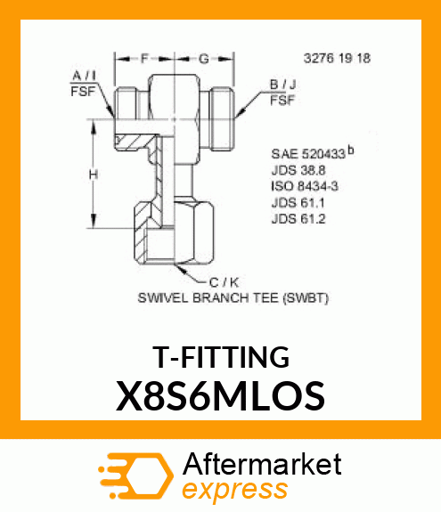 FITTING,METRIC X8S6MLOS