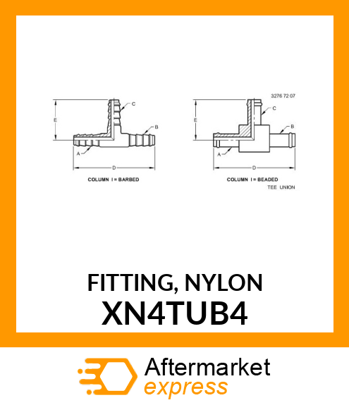 FITTING, NYLON XN4TUB4