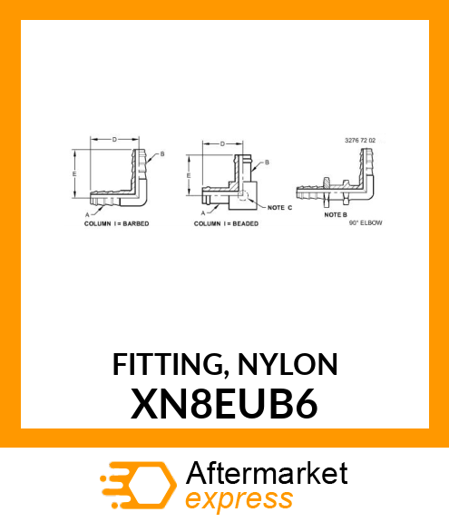 FITTING, NYLON XN8EUB6