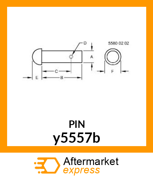 RIVET, DRILLED 3/8 X 3 y5557b