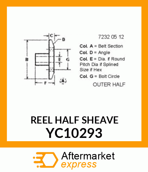 REEL HALF SHEAVE YC10293
