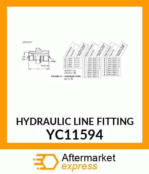 HYDRAULIC LINE FITTING YC11594