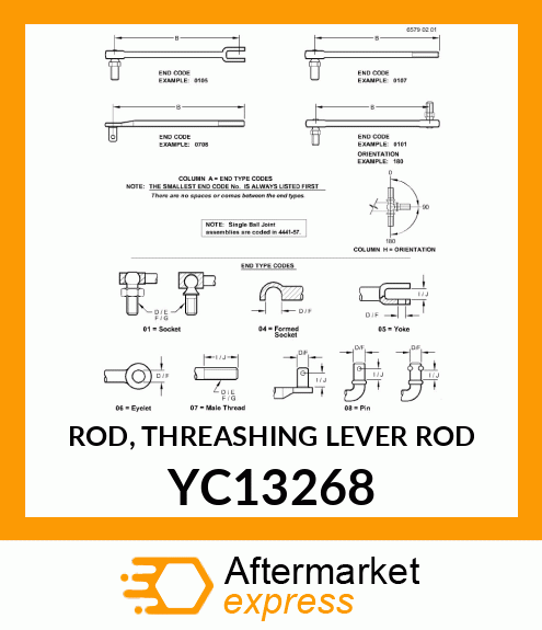 ROD, THREASHING LEVER ROD YC13268