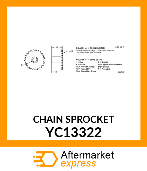 CHAIN SPROCKET YC13322