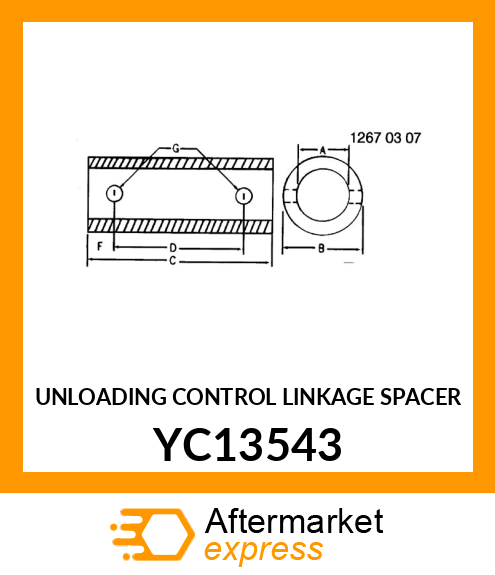 UNLOADING CONTROL LINKAGE SPACER YC13543