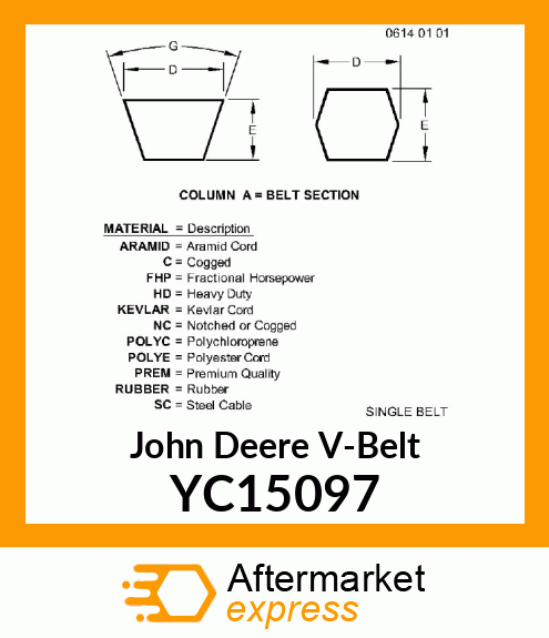 Spare part YC15097 + Belt