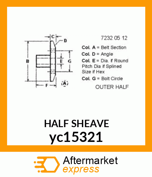 HALF SHEAVE yc15321