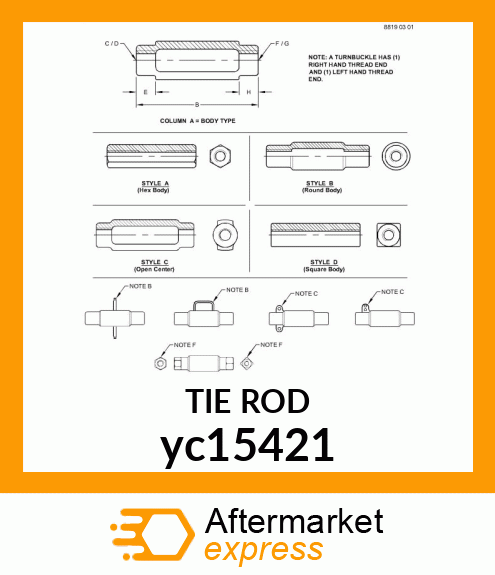 TIE ROD yc15421