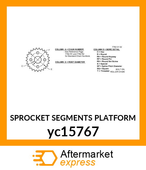 SPROCKET SEGMENTS PLATFORM yc15767