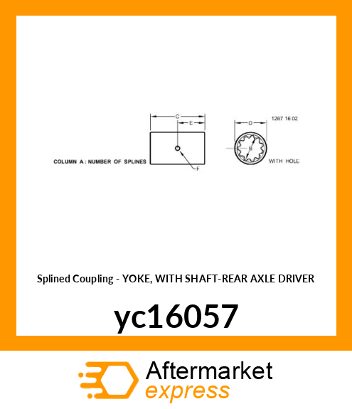 YOKE, WITH SHAFT yc16057