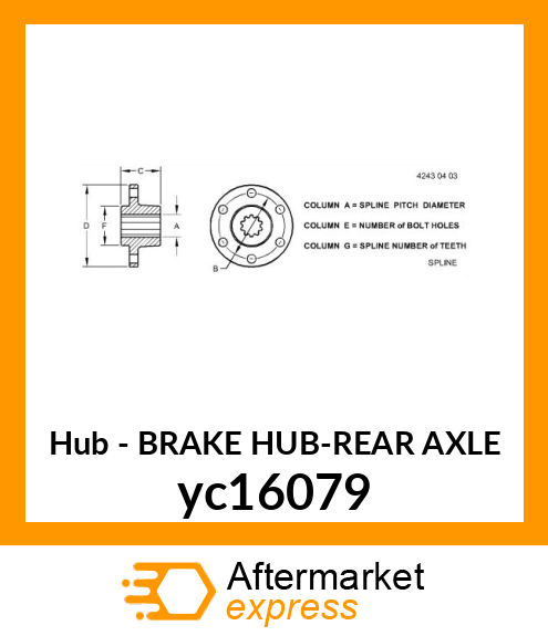 BRAKE HUB yc16079