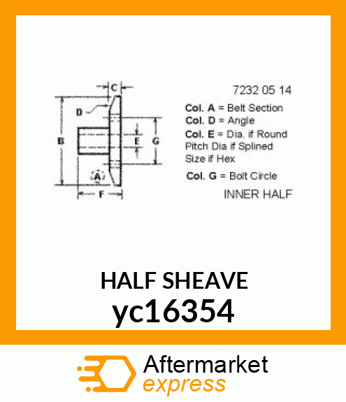 HALF SHEAVE yc16354