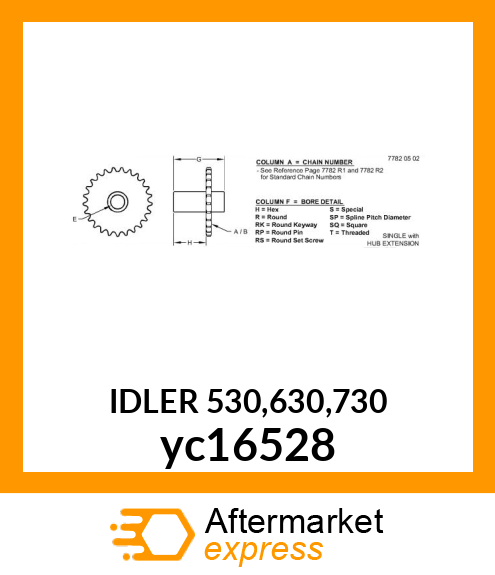 IDLER 530,630,730 yc16528