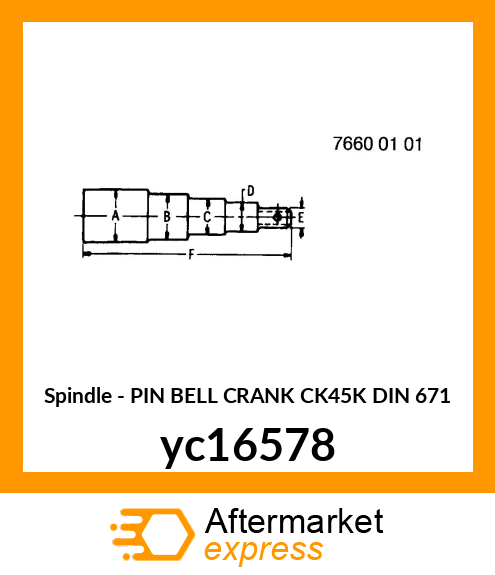 PIN BELL CRANK CK45K DIN 671 yc16578