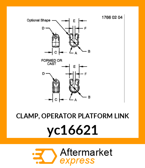 CLAMP, OPERATOR PLATFORM LINK yc16621