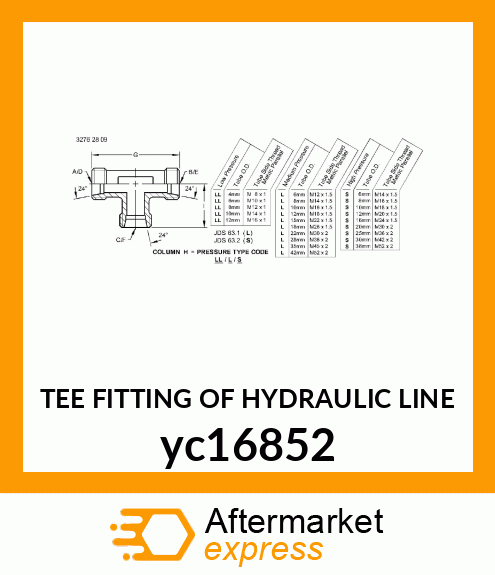 TEE FITTING OF HYDRAULIC LINE yc16852