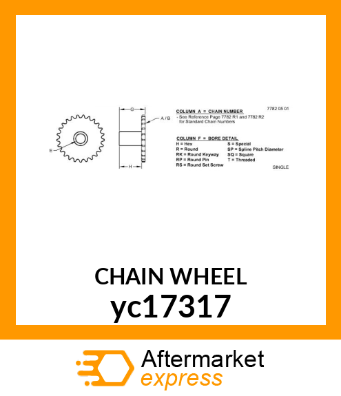 CHAIN WHEEL yc17317