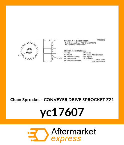 CONVEYER DRIVE SPROCKET Z=21 yc17607