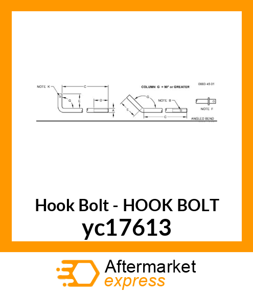 HOOK BOLT yc17613