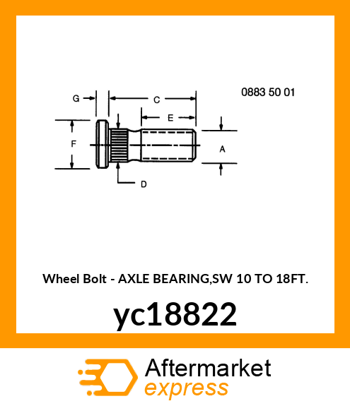 AXLE BEARING,SW 10 TO 18FT. yc18822