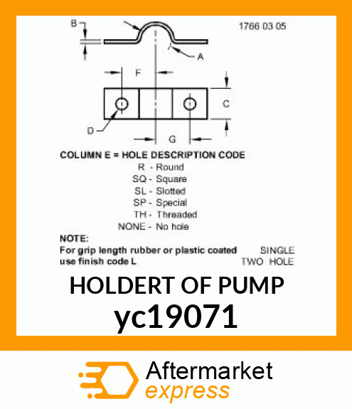 HOLDERT OF PUMP yc19071