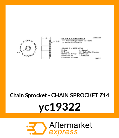 CHAIN SPROCKET Z=14 yc19322