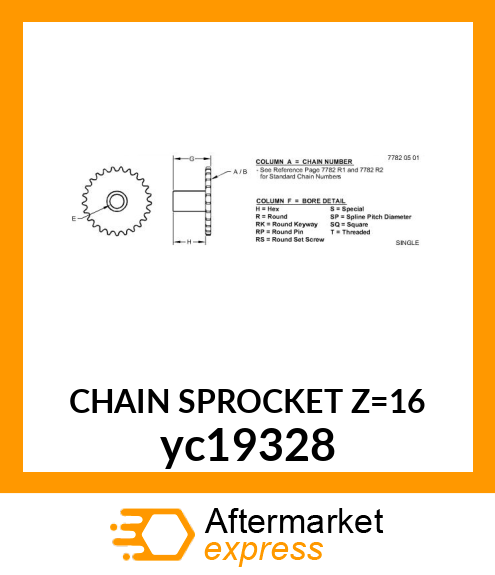 CHAIN SPROCKET Z=16 yc19328