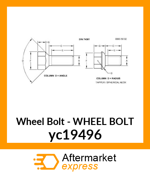 WHEEL BOLT yc19496