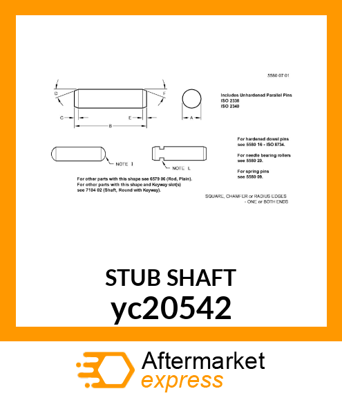 STUB SHAFT yc20542