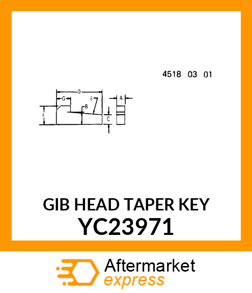 GIB HEAD TAPER KEY YC23971