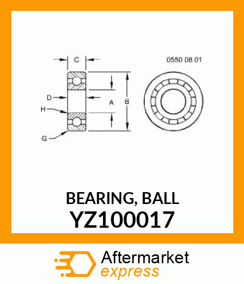 BEARING, BALL YZ100017