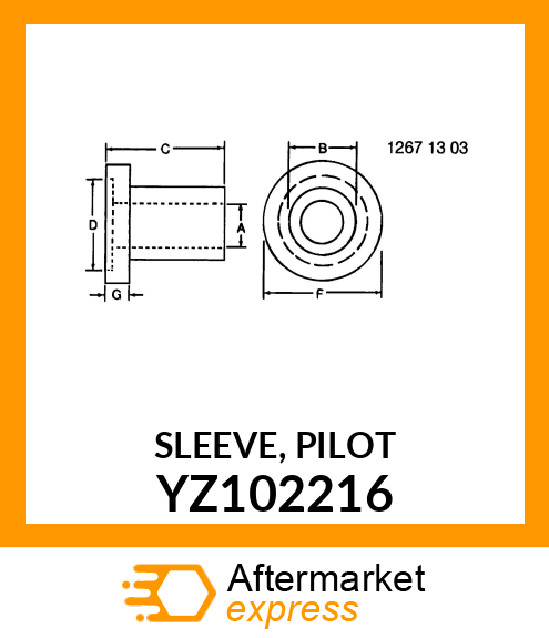 SLEEVE, PILOT YZ102216