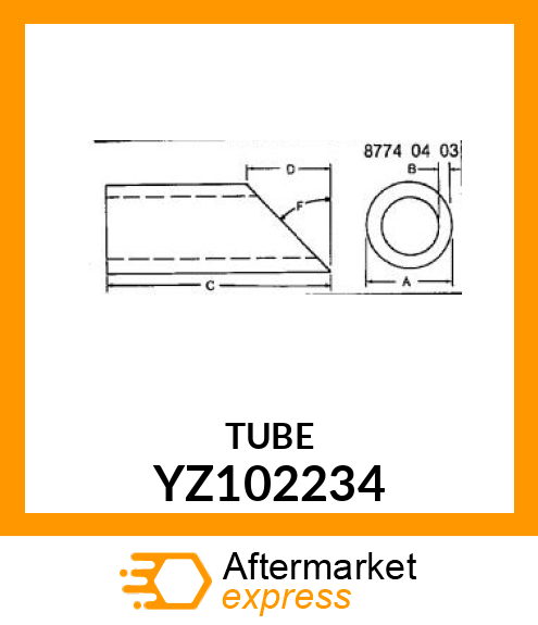 TUBE, BAFFLE SUCTION YZ102234